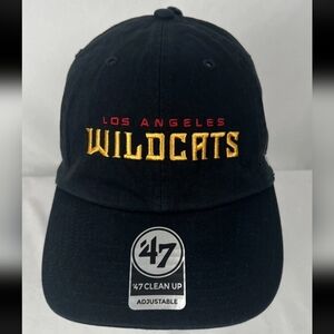 NWT Los Angeles Wildcats Black Cap XFL 47 Clean Up Adjustable